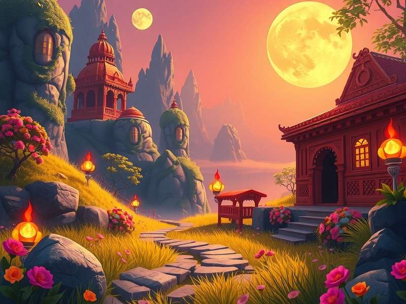 Anise Enchanted Path game screenshot showing magical Indian landscape